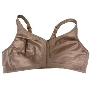 Glamorise MagicLift Front-Close Posture Wireless Bra Cafe Beige 44C Clean Girl